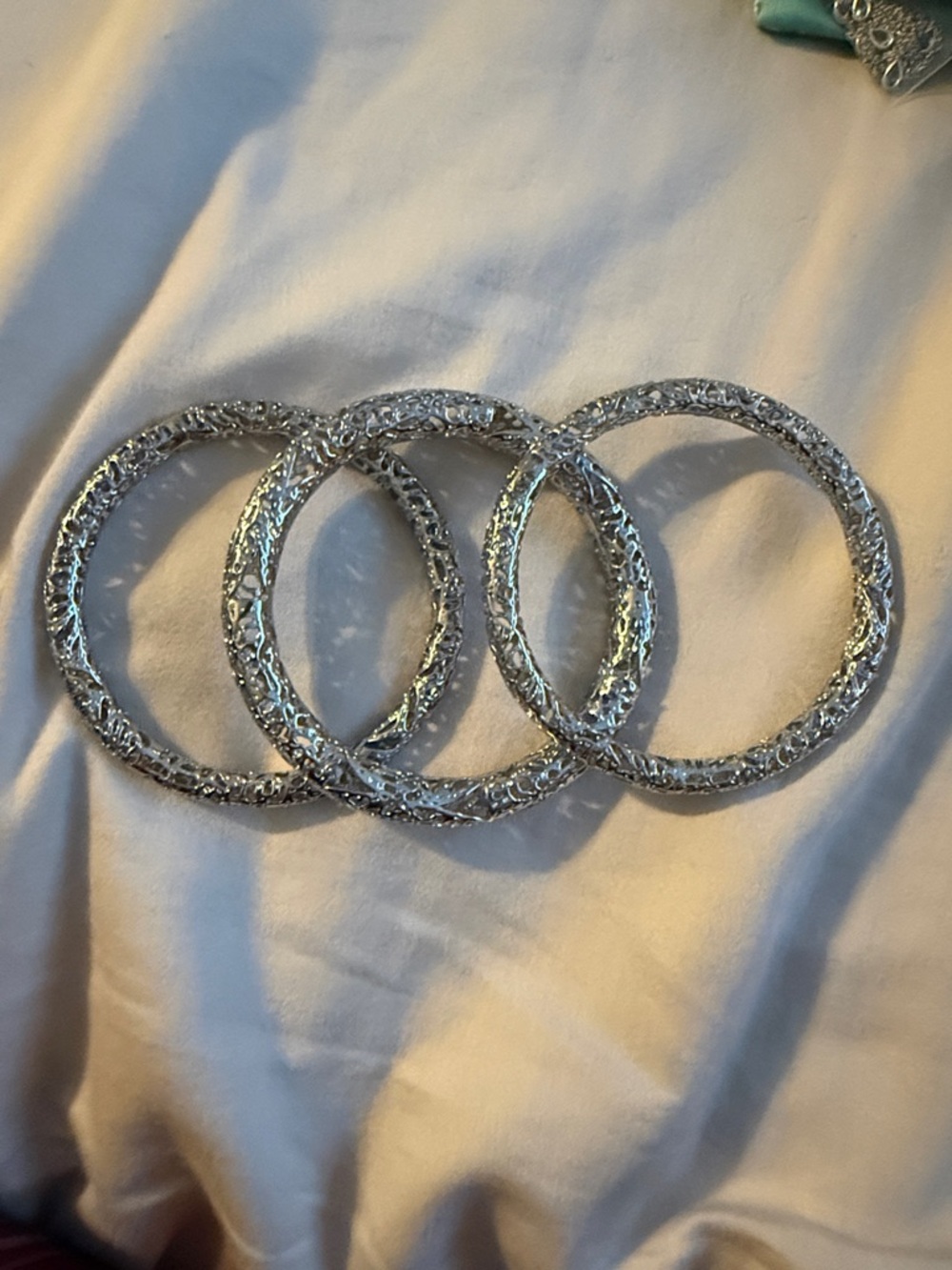 Silver Filigree Bangle Set - Women Jewelry